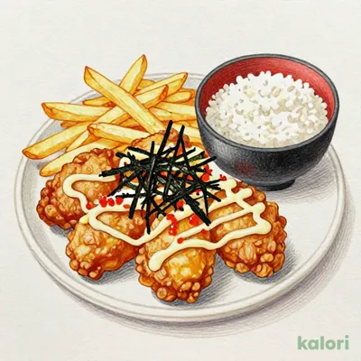 Hakata Yamaya Spicy Cod Roe Mayo Fried Chicken Combo Set (6 pcs, Potato Side)