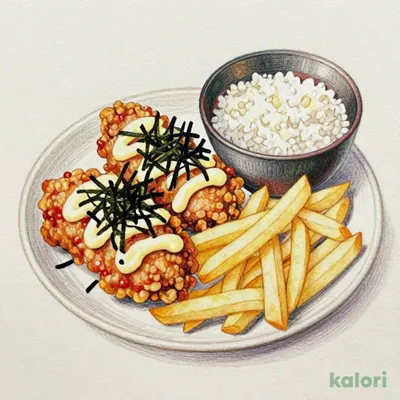 Hakata Yamaya Spicy Cod Roe Mayo Fried Chicken Set (3 pcs, with Potato)