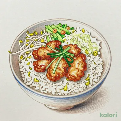 Hokkaido-Style Genghis Khan Zangi Rice Bowl with Fried Chicken and Pork Miso Soup