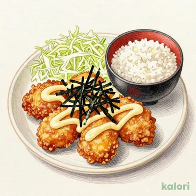 Hakata Yamaya Spicy Cod Roe Mayo Fried Chicken Set Meal, 6 pcs