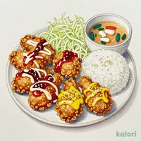 ７種のから揚げレインボー定食