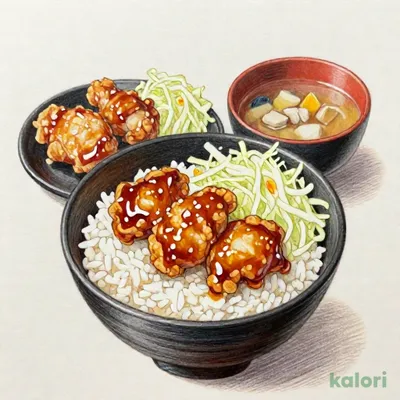 甘とろから揚げ丼から揚げ・とん汁セット