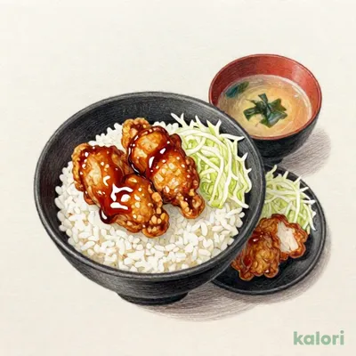 甘とろから揚げ丼から揚げ・味噌汁セット