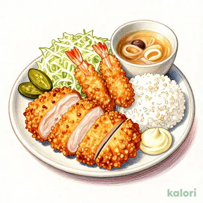 熟成ロースとヒレ大海老フライ定食