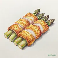 ランチ 一品アスパラ巻き