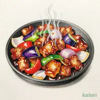 彩り野菜の酢豚定食