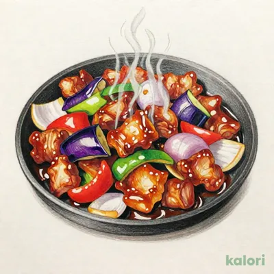 彩り野菜の酢豚定食