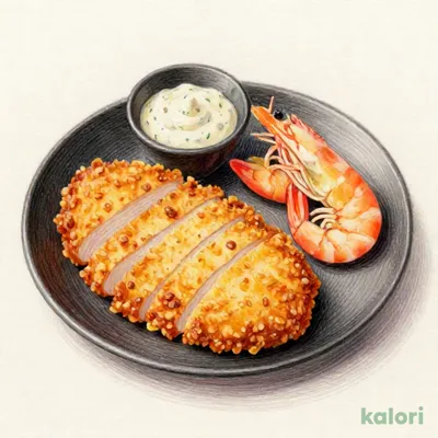 新潟県産 黄金豚のロースかつ〈120g〉＆海老フライ定食（単品）