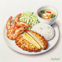 海老&ヒレとチーズチキンかつ定食