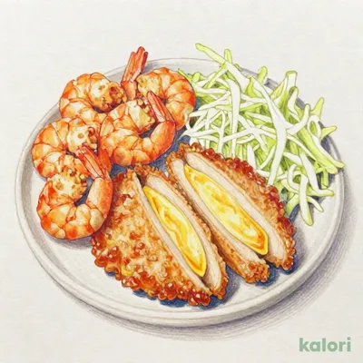 海老&ヒレとチーズチキンかつ定食 単品