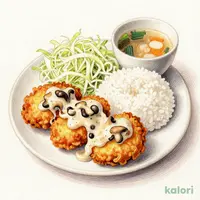 きのこクリームかきフライ定食
