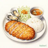 ランチ かき&ヒレかつ定食