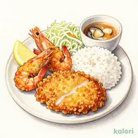 ランチ かき＆海老・ヒレかつ定食