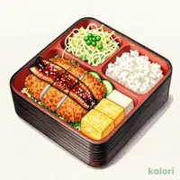 三つ切り弁当とヒレかつ