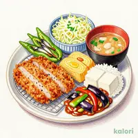 おばんざい(京小鉢)とヒレかつ
