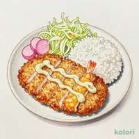 Heavy Mixed Fried Food Bento with Tartar Sauce
