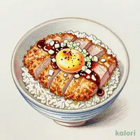 Roast Pork & Pork Cutlet Rice Bowl with Soft-Boiled Egg