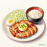 (温たま付）ローストポークとロースカツの合い盛り定食