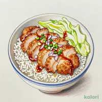 ローストポークとロースカツの合い盛り丼弁当