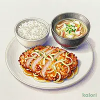ローストポークとロースカツの合い盛り定食