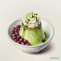 Matcha Pudding and Soba Ice Cream Parfait