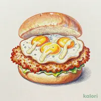 Triple Tsukimi Japanese-Style Cutlet Burger with Extra Tartar Sauce
