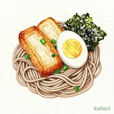 Cold Soba Noodles with Chikuwa Tempura and Soft-Boiled Egg