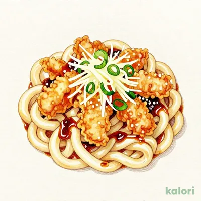 Chilled Udon with Chicken Tempura and Grated Daikon