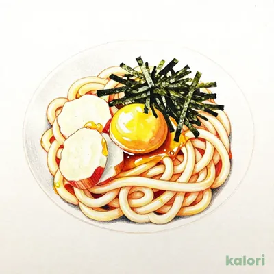 Chilled Udon with Raw Egg and Grated Yam