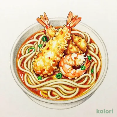 大海老天カレーうどん