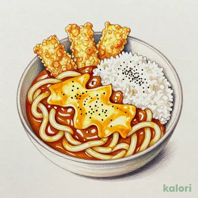 チーズもち天カレーうどん定食
