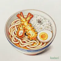 冷しちくわ天温玉うどん定食