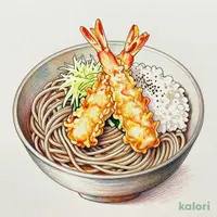 冷し大海老天おろしそば定食