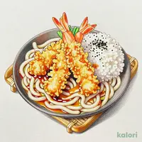 大海老天ざるうどん定食