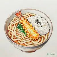 大海老天ぷらうどん(並)定食