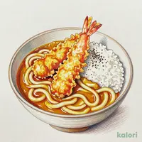 大海老天カレーうどん定食
