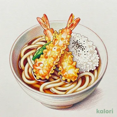 大海老天生醤油うどん定食