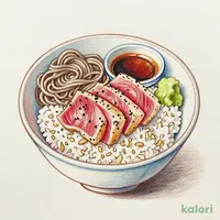 まぐろ漬け丼とそば