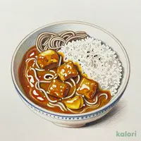 カレー丼とそば