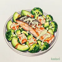 Salmon Belly and Avocado Salad with Wasabi Mayo