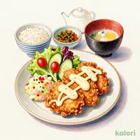 Teriyaki Fried Chicken Set Meal with Tartar Sauce