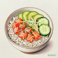 アボカドとサーモンごはん