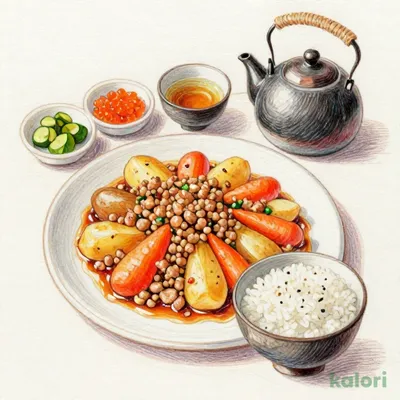 温野菜の豚旨そぼろあんかけ膳