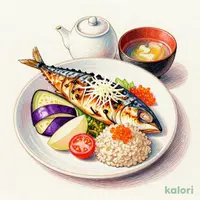 Grilled Mackerel and Vegetable Set with Grated Daikon