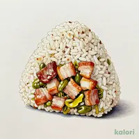 角煮と高菜の混ぜごはんおむすび