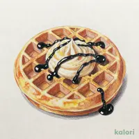 きなこクリームと黒蜜のワッフル