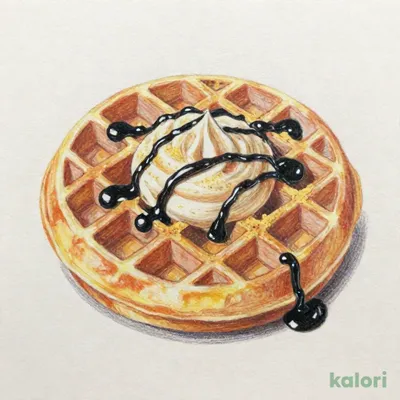 きなこクリームと黒蜜のワッフル