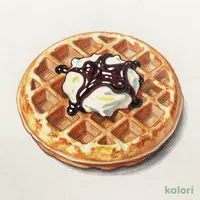 ショコラとあんこチーズのワッフル