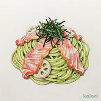 スモークサーモンと蓮根の大葉ジェノベクリーム