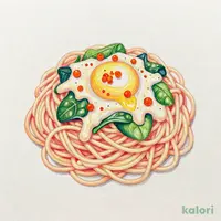 博多明太子とほうれん草の豆乳カルボナーラ